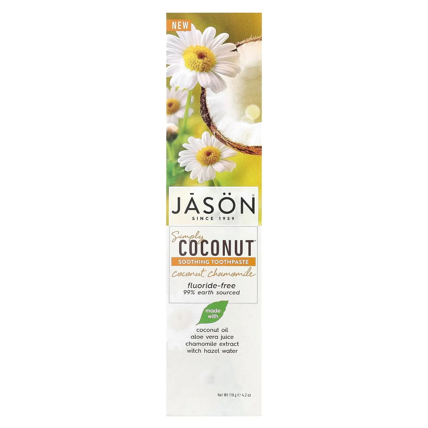 Jason Simply Coconut Soothing Toothpaste, Coconut Chamomile, 4.2 Ounce