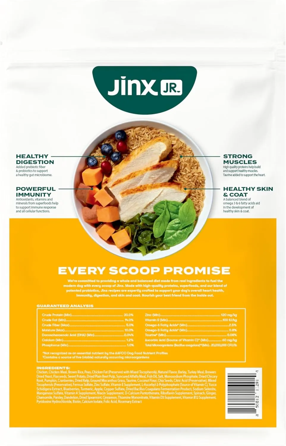 Jinx Premium Dry Dog Food, Puppy - Real Salmon, Brown Rice & Sweet Potato Kibble for Puppies with DHA, Protein & Calcium for Brain Health - Probiotics for Digestive Support - No Fillers - 4lb