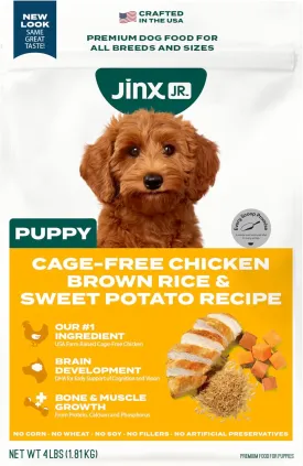 Jinx Premium Dry Dog Food, Puppy - Real Salmon, Brown Rice & Sweet Potato Kibble for Puppies with DHA, Protein & Calcium for Brain Health - Probiotics for Digestive Support - No Fillers - 4lb