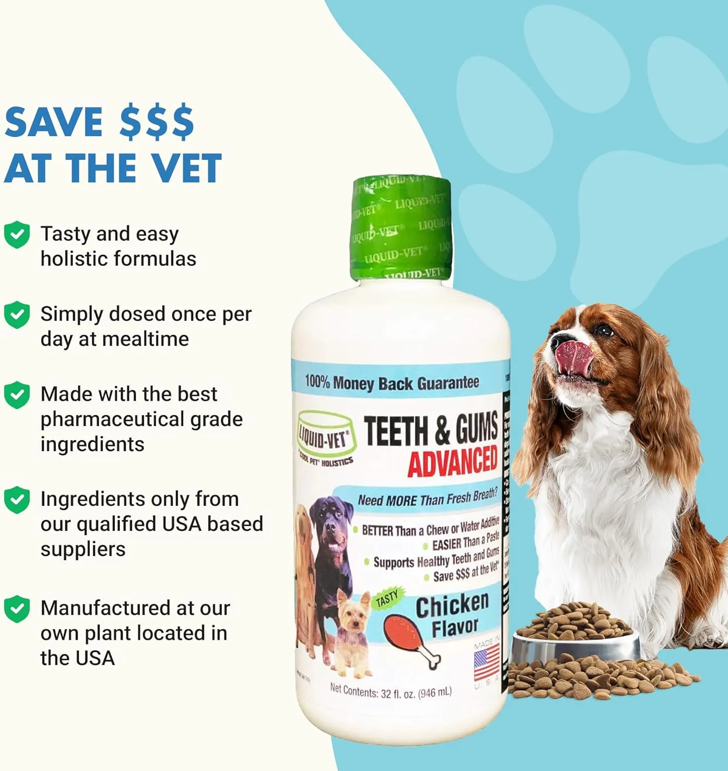 K9 Teeth & Gums Advanced Formula, Chicken Flavor, 32 oz