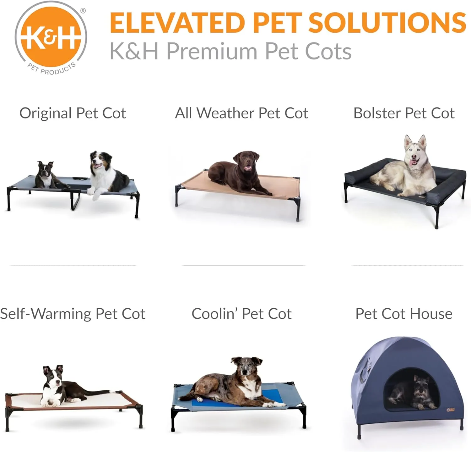 K&H Pet Products Outdoor Elevated Dog Cot Canopy, Cooling Sun Tent Shades Pets, Washable, Water-Resistant, Designed to Fit K&H Medium Elevated Dog Cots (Sold Separately) - Medium 32 X 25in Gray