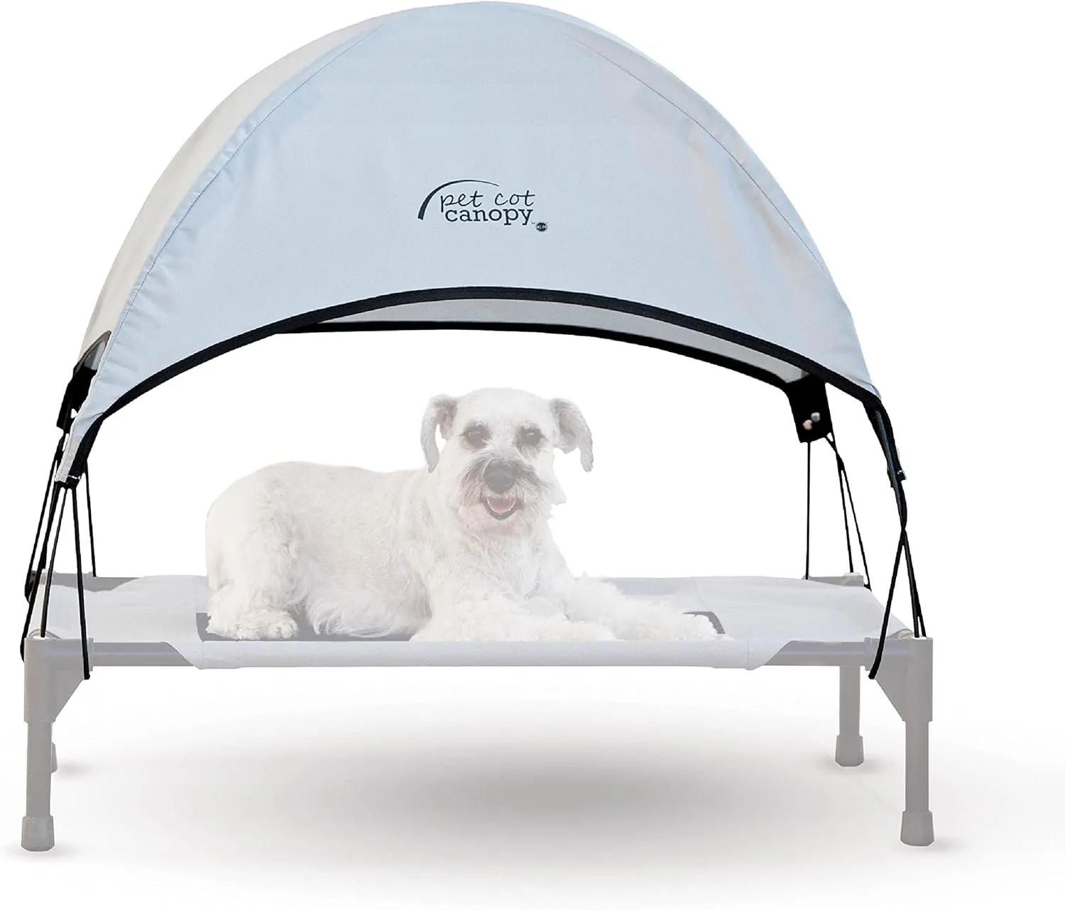 K&H Pet Products Outdoor Elevated Dog Cot Canopy, Cooling Sun Tent Shades Pets, Washable, Water-Resistant, Designed to Fit K&H Medium Elevated Dog Cots (Sold Separately) - Medium 32 X 25in Gray