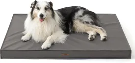 Lesure Outdoor Waterproof Dog Bed for Large Dogs, Orthopedic Egg Crate Foam Pet Bed with Oxford Fabric Surface and Removable and Durable Cover, Machine Washable, 36''x27'', Grey
