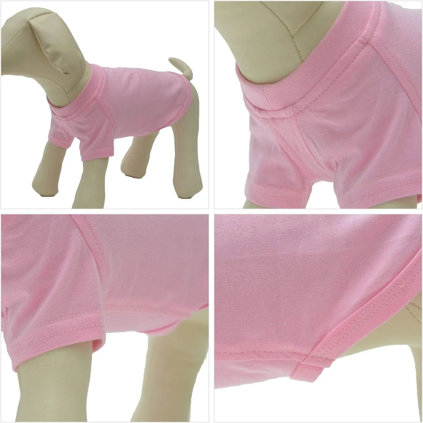 Lovelonglong Bulldog Clothes Dog Clothing Blank T-Shirt Tee Shirts for French Bulldog English Bulldog American Pit Bull Pugs 100% Cotton Skin Care Pink B-M