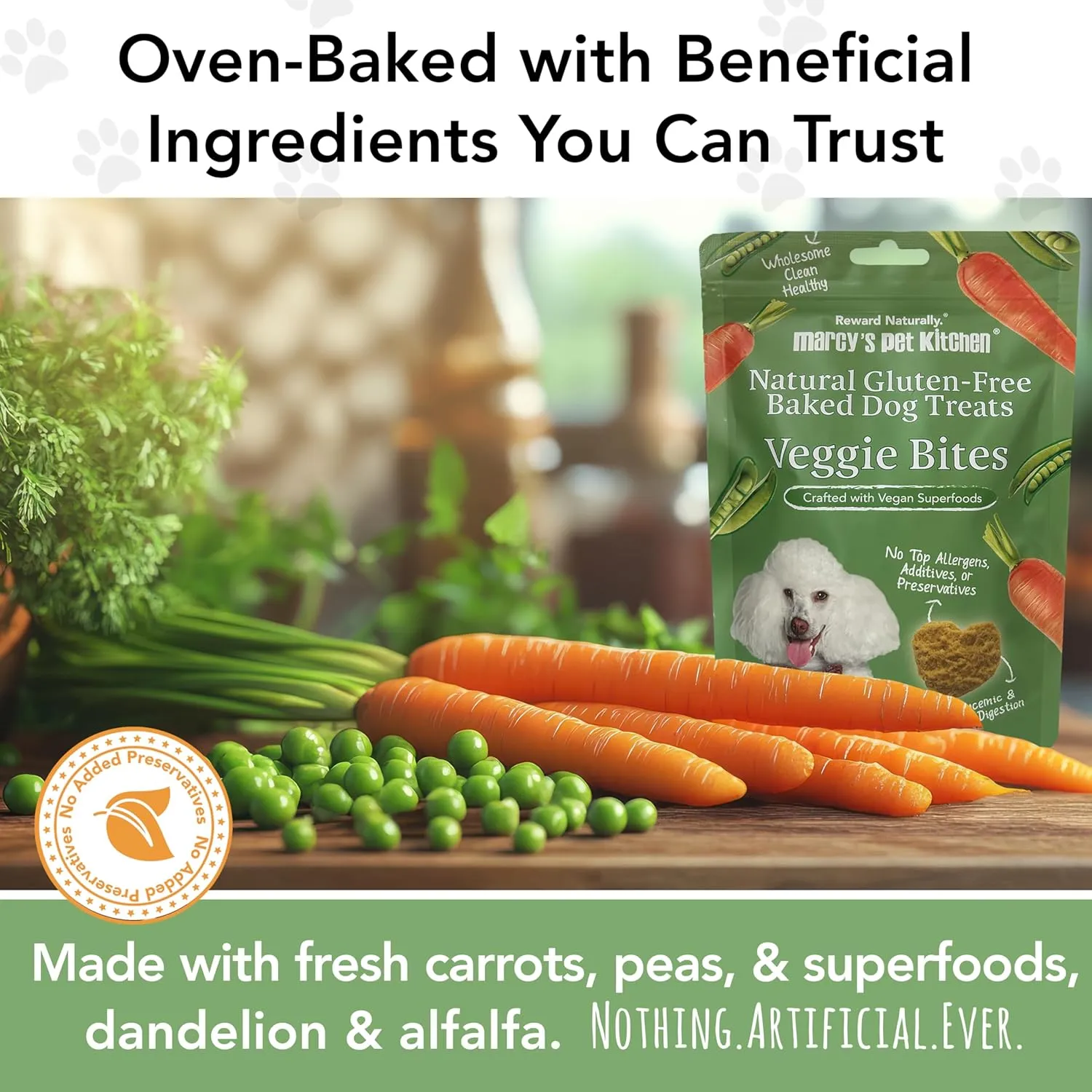 Marcy's Pet Kitchen-Diabetic Dog Treats-Vet Recommend-No Preservatives - Crunchy, Superfoods, All Natural-Vegan Homemade,-Gluten Free-for Sensitive Stomachs-Made in The USA Only.