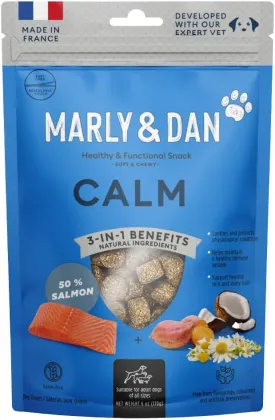Marly & Dan Tasty and Healthy Salmon Dog Treats with Chamomile and Sweet Potato, Calming Recipe, Irresistible Flavor Dogs Adore, 6-oz Bag