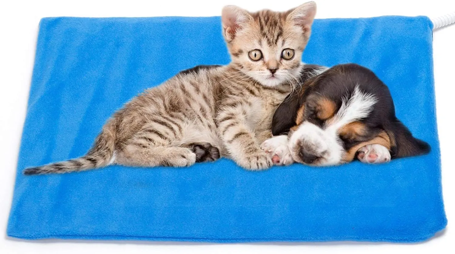MARUNDA Pet Heating Pad,Cat Dog Electric Pet Heating Pad Indoor Waterproof,Auto Constant Temperature, Chew Resistant Steel Cord (Blue, S-12" x 16")