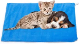 MARUNDA Pet Heating Pad,Cat Dog Electric Pet Heating Pad Indoor Waterproof,Auto Constant Temperature, Chew Resistant Steel Cord (Blue, S-12" x 16")