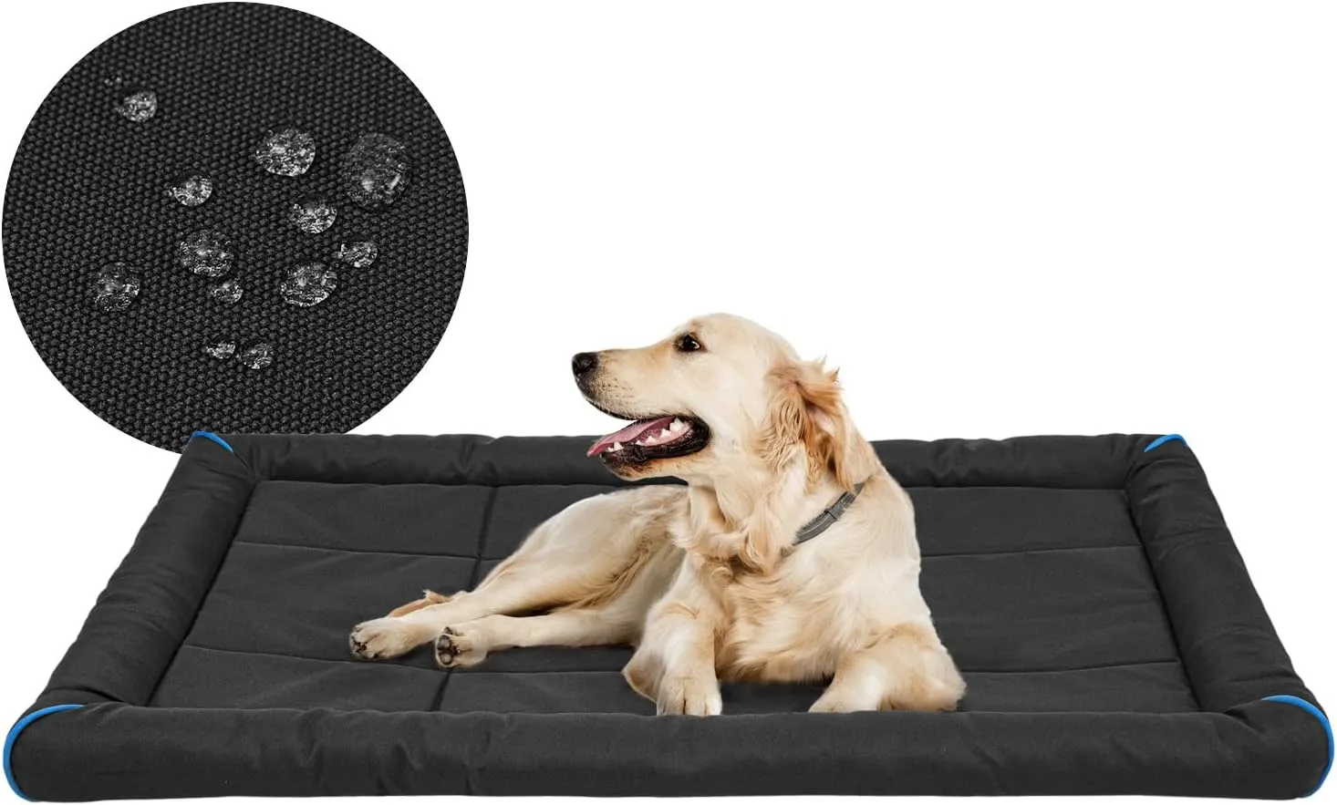 Miguel Oxford 900D Outdoor Waterproof Dog Bed for Metal Dog Crates Water-Resistant All Weather Pet Mat Durable Easy Wipe Clean Travel Indoor Outdoor Puppy Cat Crate Bed 42inch, Black