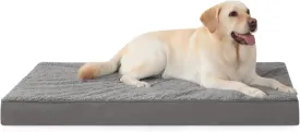 MIHIKK XL Dog Bed Waterproof Dog Beds Large Sized Dog Orthopedic Crate Bed with Removable Washable Cover Egg-Crate Foam Pet Pad Mat with Anti-Slip Bottom, 47 x 29 Inch, Dark Grey