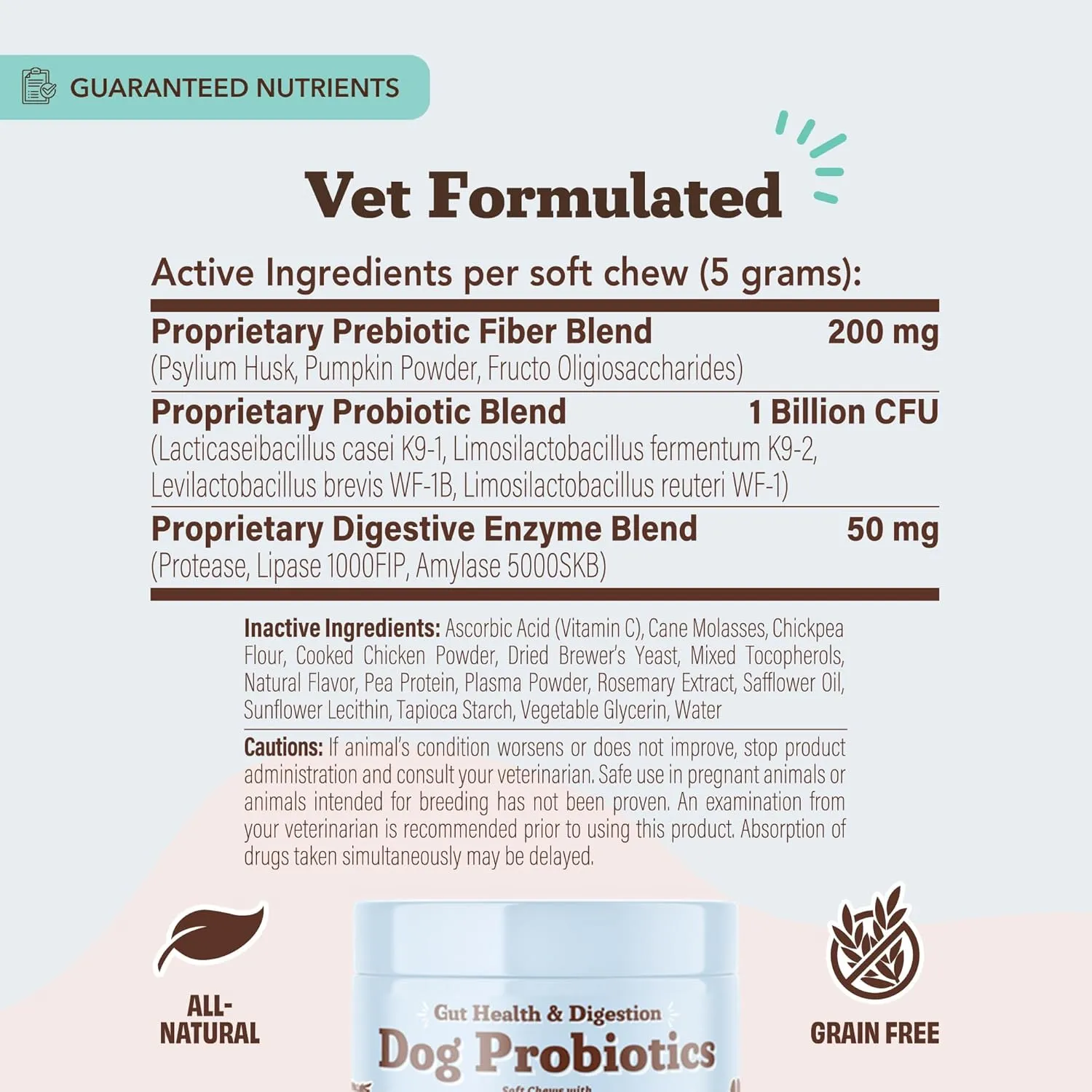 Natural Dog Company Probiotic Chews for Dogs,Gut Health, Digestive & Diarrhea Support, Prebiotics, Enzymes, Immune System & Allergy Relief, 1 Chew Daily for All Dogs, 1.5 Mnth Supply, USA Made (45 Ct)