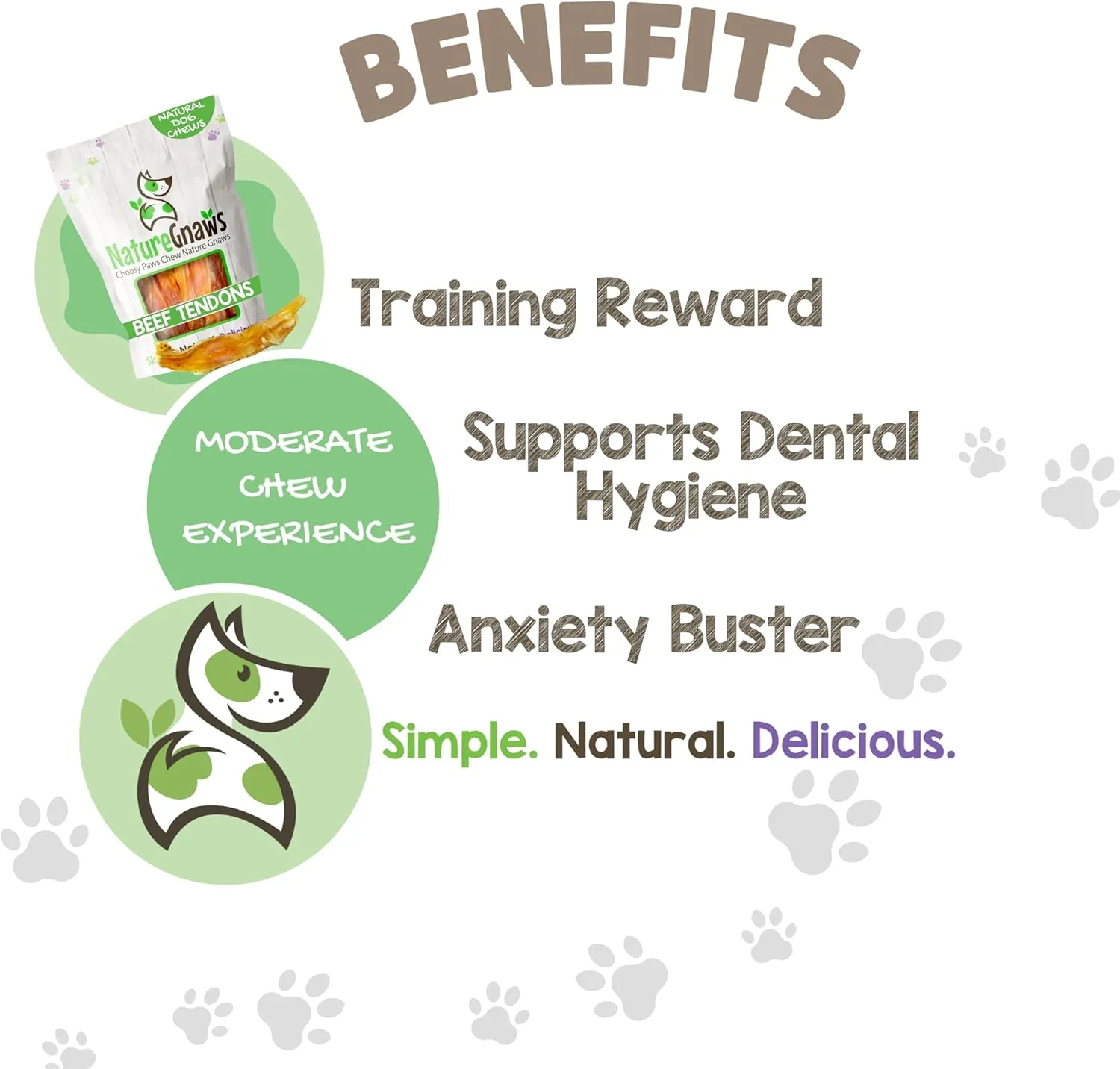Nature Gnaws Beef Tendons for Dogs 4-5" (12 Count) - Mixed Thickness - Long Lasting for Small and Medium Dogs - Natural Beef Jerky Dog Chew Bones - Rawhide Free
