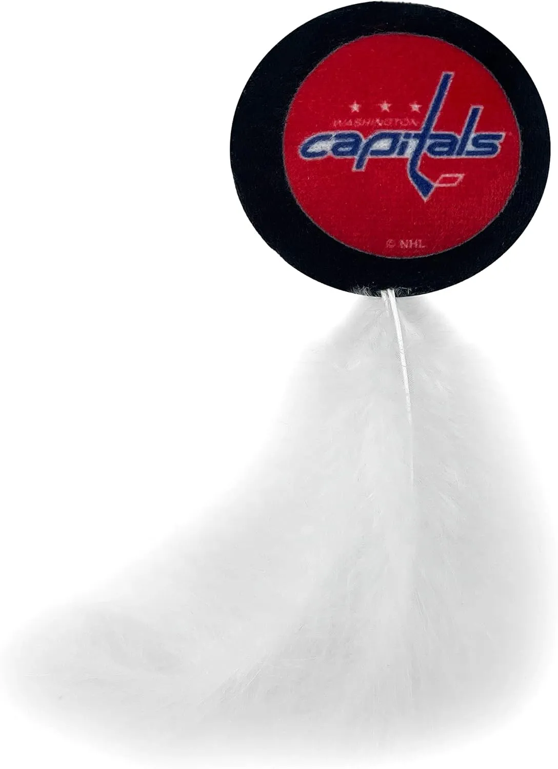 NHL WASHINGTON CAPITALS Plush Cat Toys Set - 3 Piece, Filled with Fresh Catnip. Includes: Jersey, Hockey Puck with Feathers & #1 Fan. Team Logo