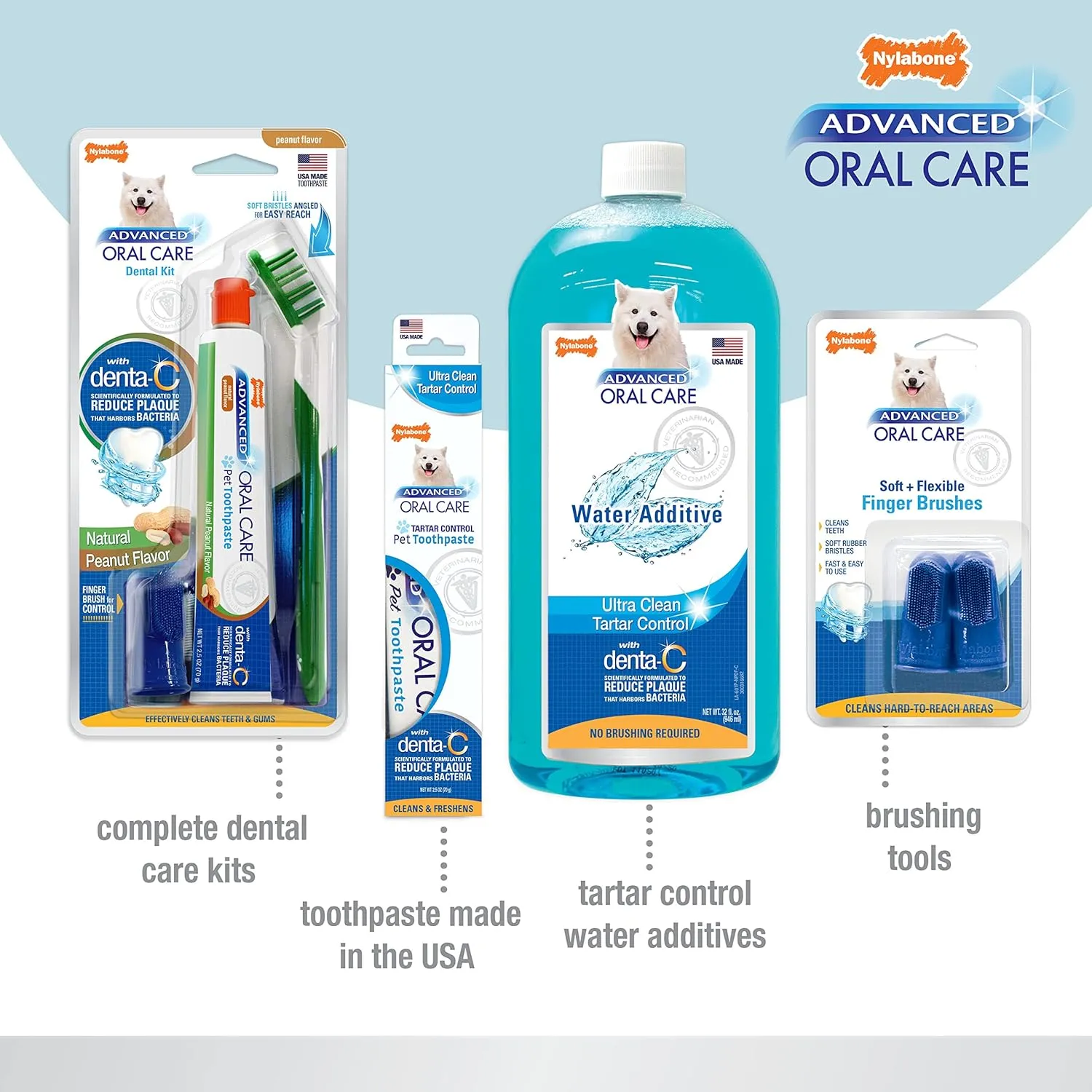 Nylabone Advanced Oral Care Senior Dog Dental Kit Bacon Flavor Small
