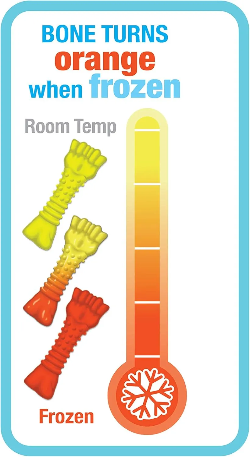 Nylabone Freezer Knuckle Bone Puppy Chew Toy, Soothing Teething Toys for Puppies, Color Changing, Lamb & Apple Flavor, Small - Up to 25 lbs, 1 Count
