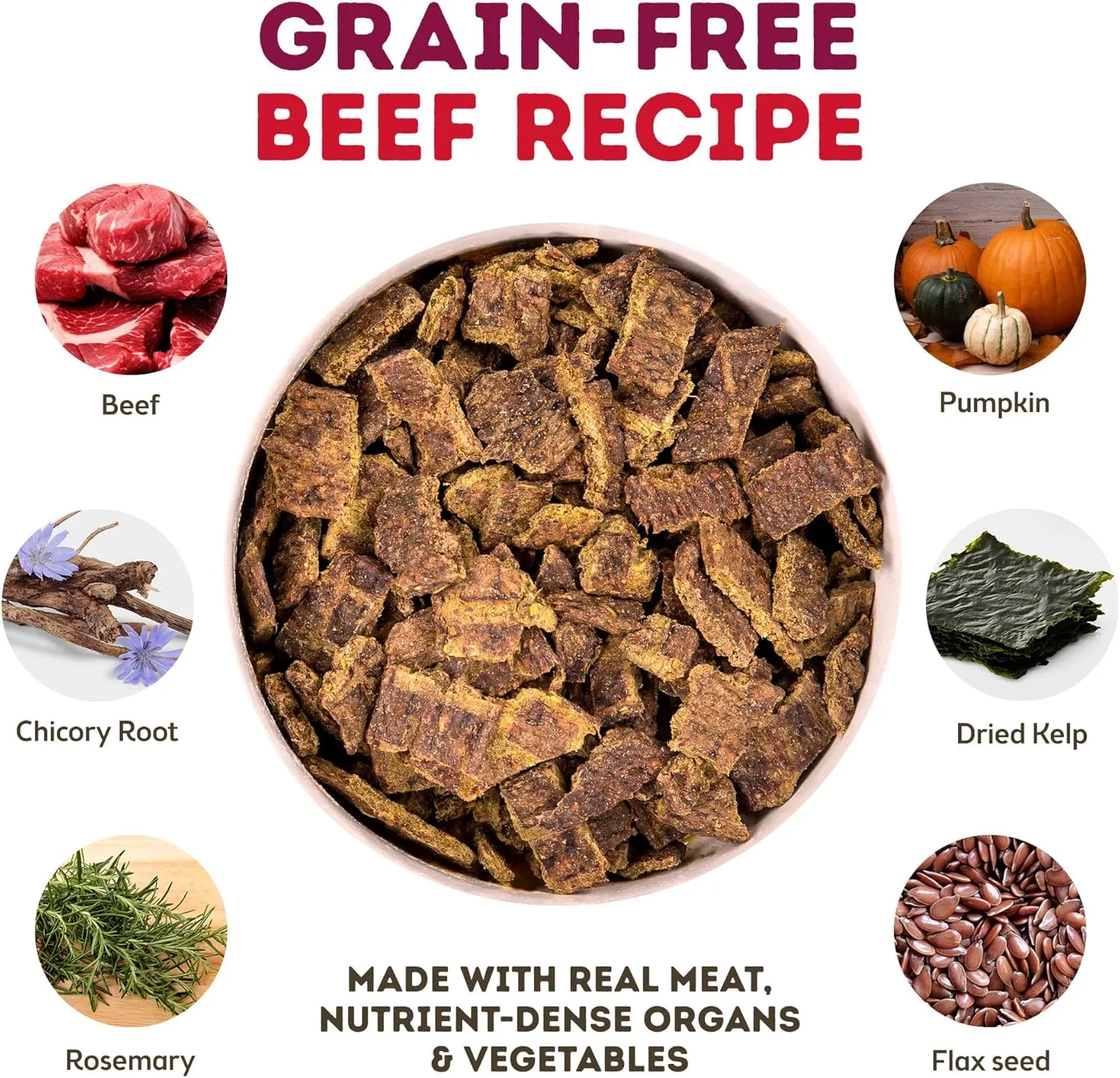Only Natural Pet MaxMeat Holistic Air Dried Dry Dog Food - All Natural, High Protein, Grain Free - Made with Real Meat - Beef with Pumpkin & Parsley 2 lb