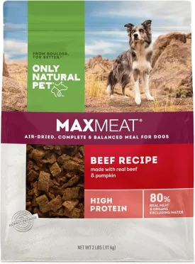 Only Natural Pet MaxMeat Holistic Air Dried Dry Dog Food - All Natural, High Protein, Grain Free - Made with Real Meat - Beef with Pumpkin & Parsley 2 lb