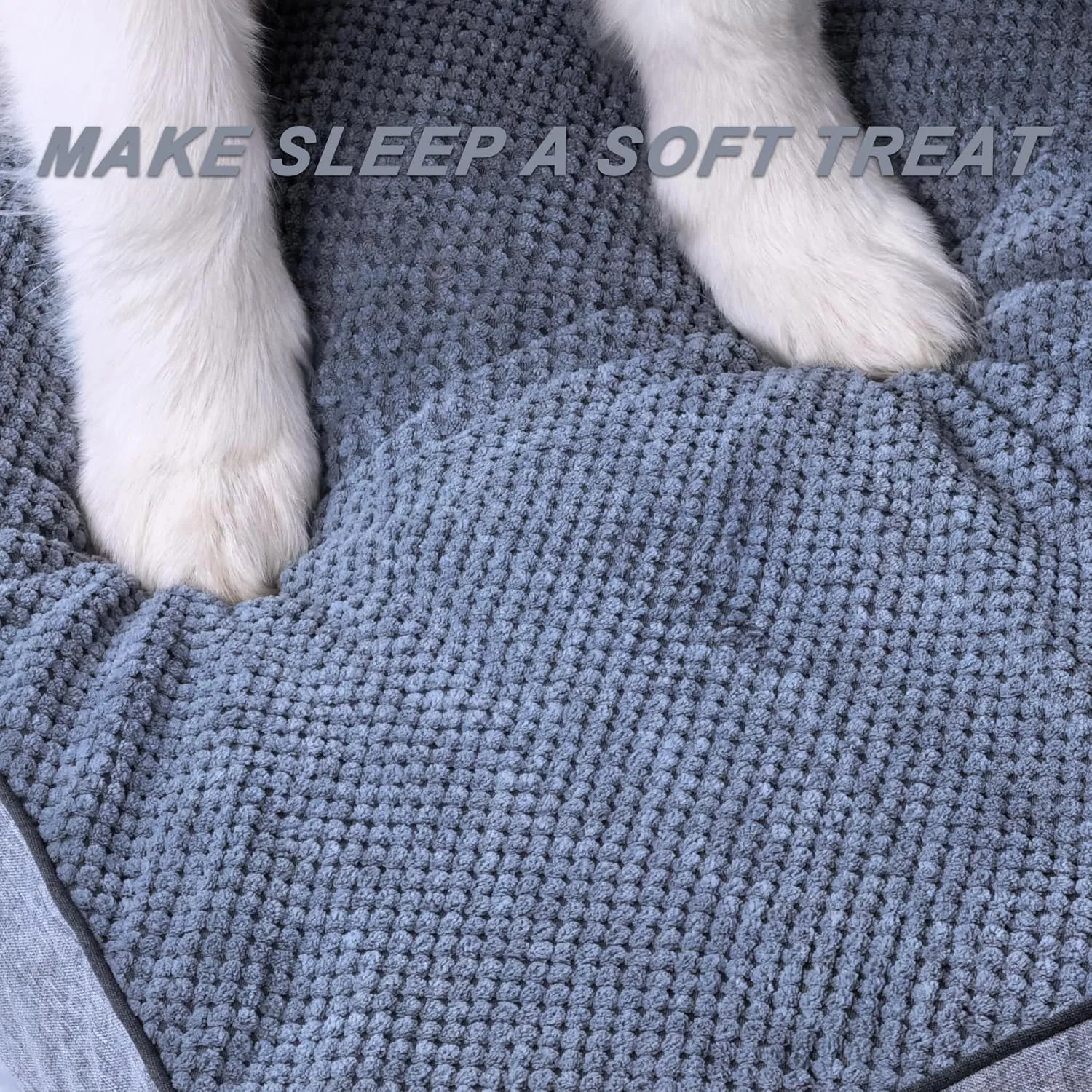 Orthopedic Dog Bed Large Sized Dog Waterproof Lining & Non-Skid Bottom Memory Foam Washable Removable Cover for Large Dogs Bed Couch with Sides X-Large-39''*24''(Grey)