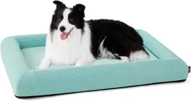 Orthopedic Large Dog Bed for Large Sized Dogs - Washable Dog Sofa Bed with Removable Supportive Foam Bolster, Linen Waterproof Cover & Non Skid Bottom, Green