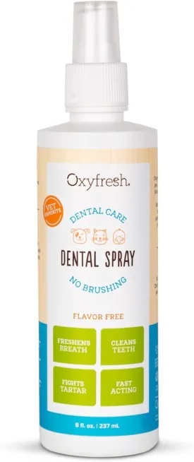 Oxyfresh Advanced Pet Dental Spray  Instant Dog and Cat Fresh Breath: Easiest No Brushing Pet Dental Solution for Dogs and Cats  Best Way to Fight Plaque, Keep Teeth & Gums Healthy, 8oz.
