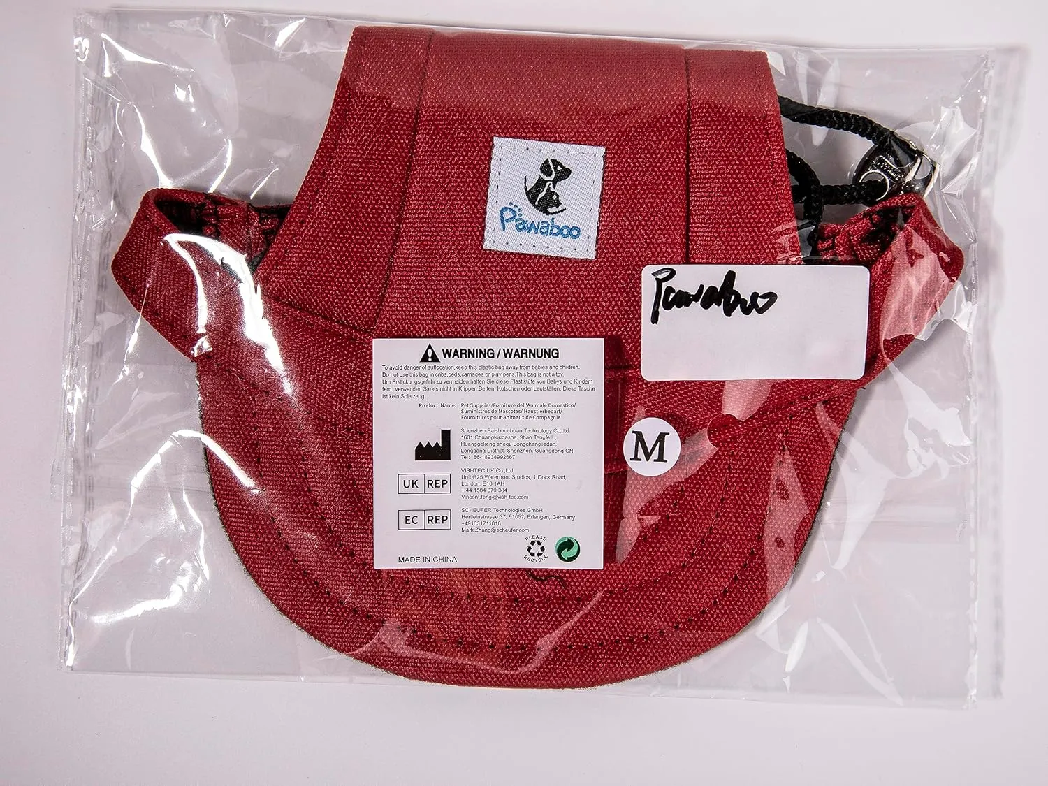 Pawaboo Dog Baseball Cap, Adjustable Dog Outdoor Sport Sun Protection Baseball Hat Cap Visor Sunbonnet Outfit with Ear Holes for Puppy Small Dogs, Small, Red