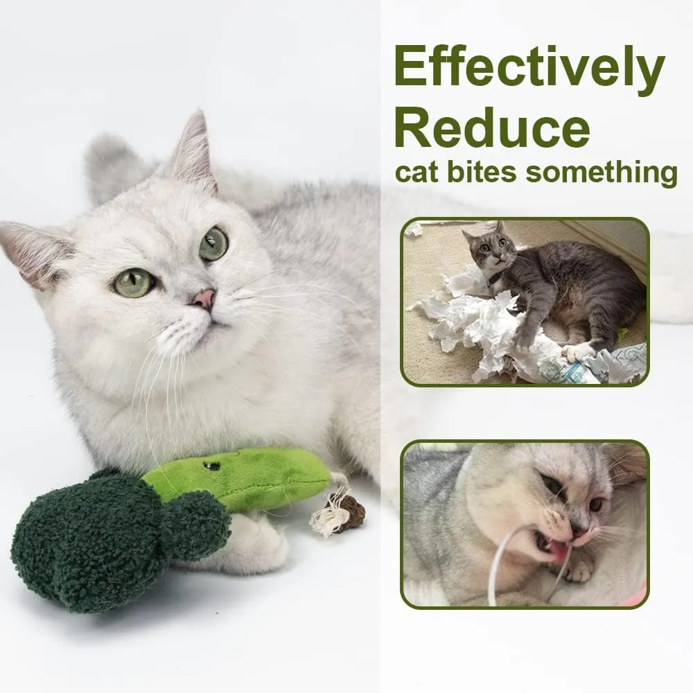 PAZ'S GIFT Cat Plush Toy Chewy Indoor Catnip Stuffed Plush Soothing Kitten Separation Anxiety cat Teething Chew Toy Interactive Anti-Bite Organic Cat Kick Toy Reduce Boredom Cute Muppets