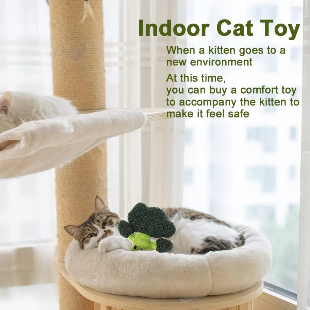 PAZ'S GIFT Cat Plush Toy Chewy Indoor Catnip Stuffed Plush Soothing Kitten Separation Anxiety cat Teething Chew Toy Interactive Anti-Bite Organic Cat Kick Toy Reduce Boredom Cute Muppets