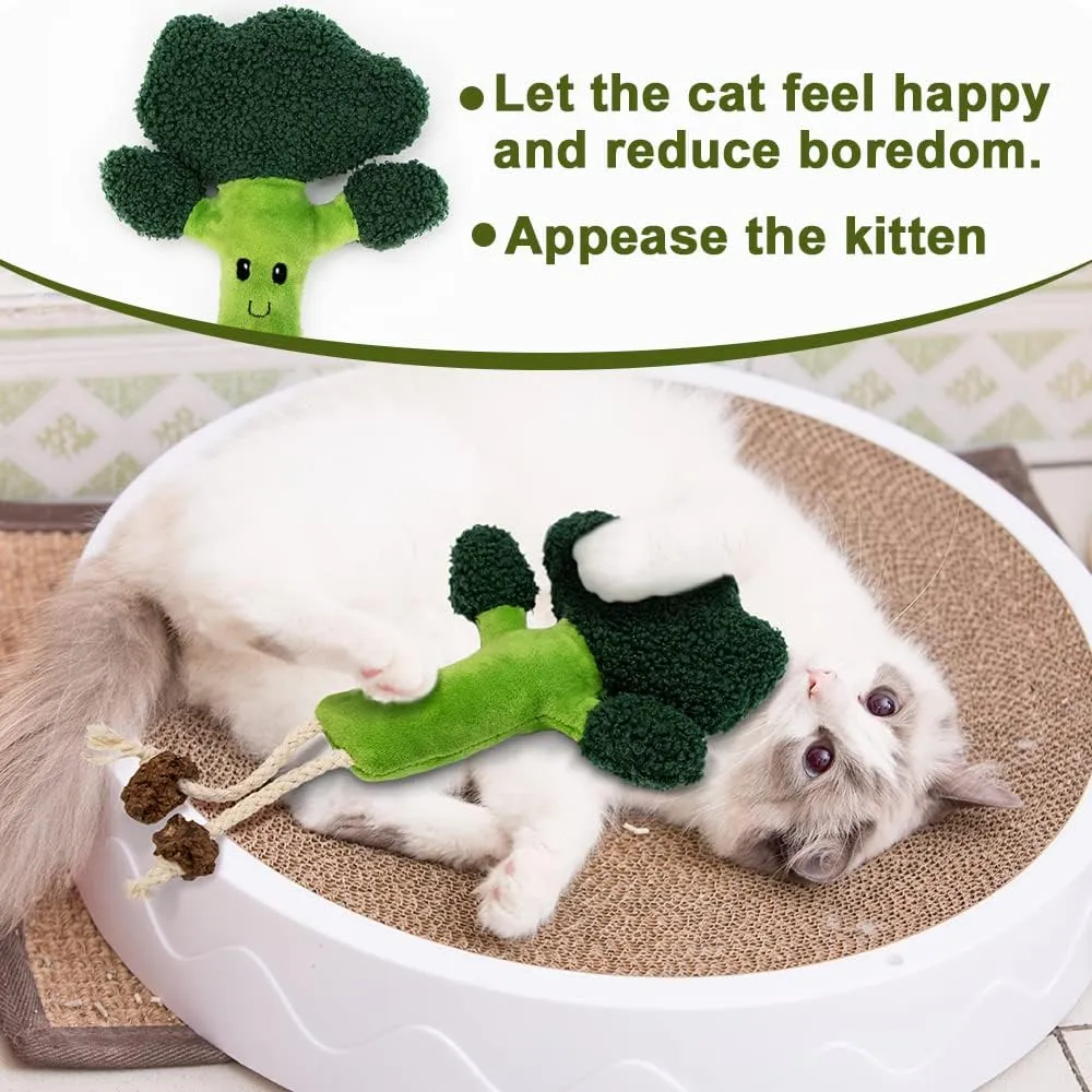 PAZ'S GIFT Cat Plush Toy Chewy Indoor Catnip Stuffed Plush Soothing Kitten Separation Anxiety cat Teething Chew Toy Interactive Anti-Bite Organic Cat Kick Toy Reduce Boredom Cute Muppets