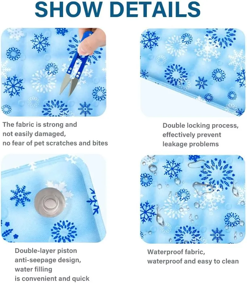 Pet Cooling Pad, Pet Cooling Mats for Dogs, Dry Ice Pet Pad, Waterproof Ice Gel Pet Pad, Summer Cooling Gel Cushion Ice Water Bag for Dog Cat Beds, Sofa Cushion-Light Blue 30 * 40CM