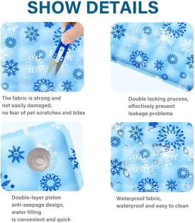 Pet Cooling Pad, Pet Cooling Mats for Dogs, Dry Ice Pet Pad, Waterproof Ice Gel Pet Pad, Summer Cooling Gel Cushion Ice Water Bag for Dog Cat Beds, Sofa Cushion-Light Blue 30 * 40CM