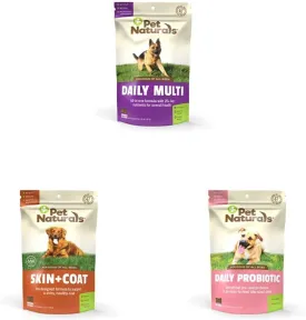 Pet Naturals Complete Health Bundle with Skin & Coat, Daily Multi, and Daily Probiotic
