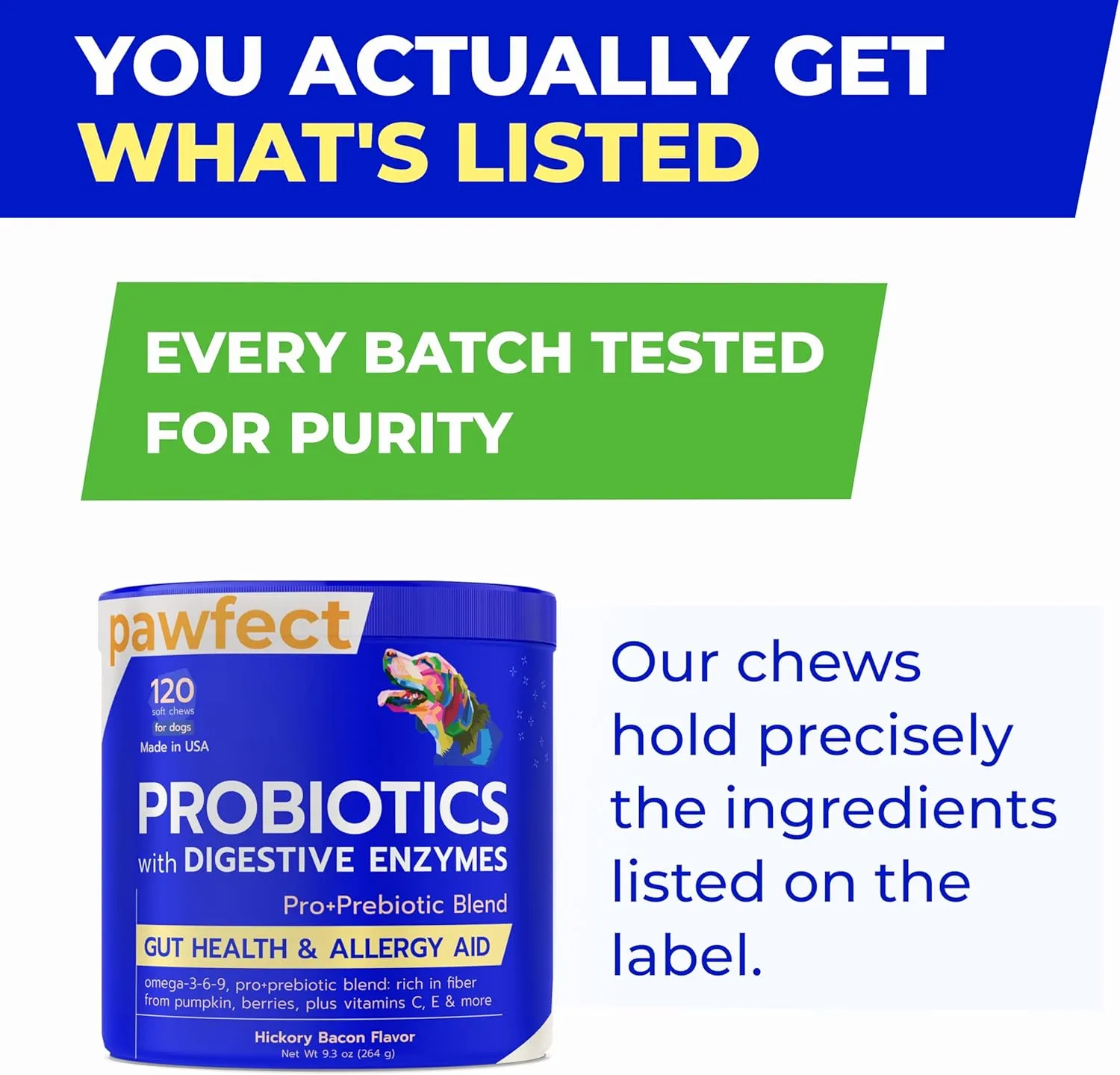 Pet Probiotics for Dogs & Digestive Enzymes for Dogs | Gut Health & Digestive Function Support | Pumpkin & Omega | Prebiotic Supplement Chews