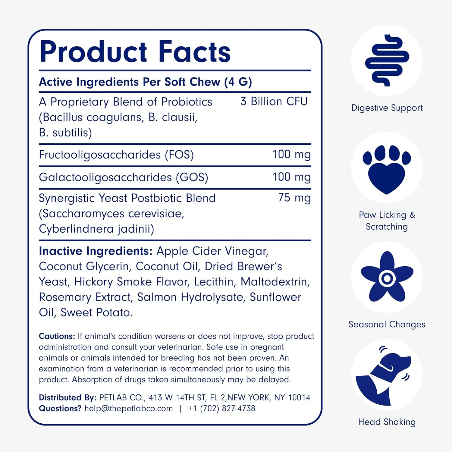 PetLab Co. Probiotics for Dogs, Support Gut Health, Occasional Diarrhea, Digestive Health & Seasonal Allergies - Salmon Flavor - 30 Soft Chews
