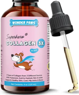 Premium Collagen for Dogs  Liquid Support for Skin, Coat, HIPS & Joints  with Hyaluronic Acid & Types I, II & III Collagen  Daily Wellness Formula, Made in USA