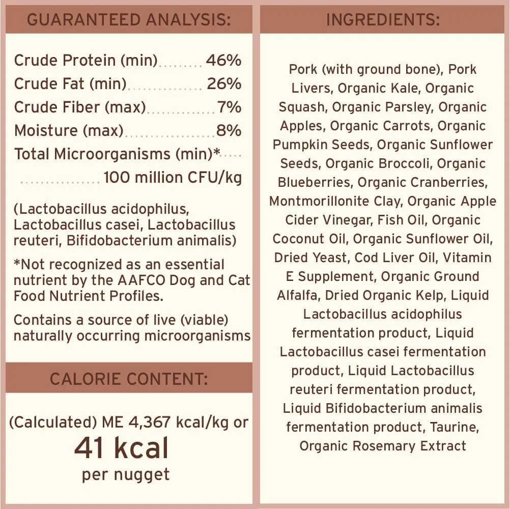 Primal Freeze Dried Raw Dog Food Nuggets, Pork, Complete & Balanced Meal, Also Use as Topper or Treat, Premium, Healthy, Grain Free, High Protein Raw Dog Food, 14 oz (Pack of 2)