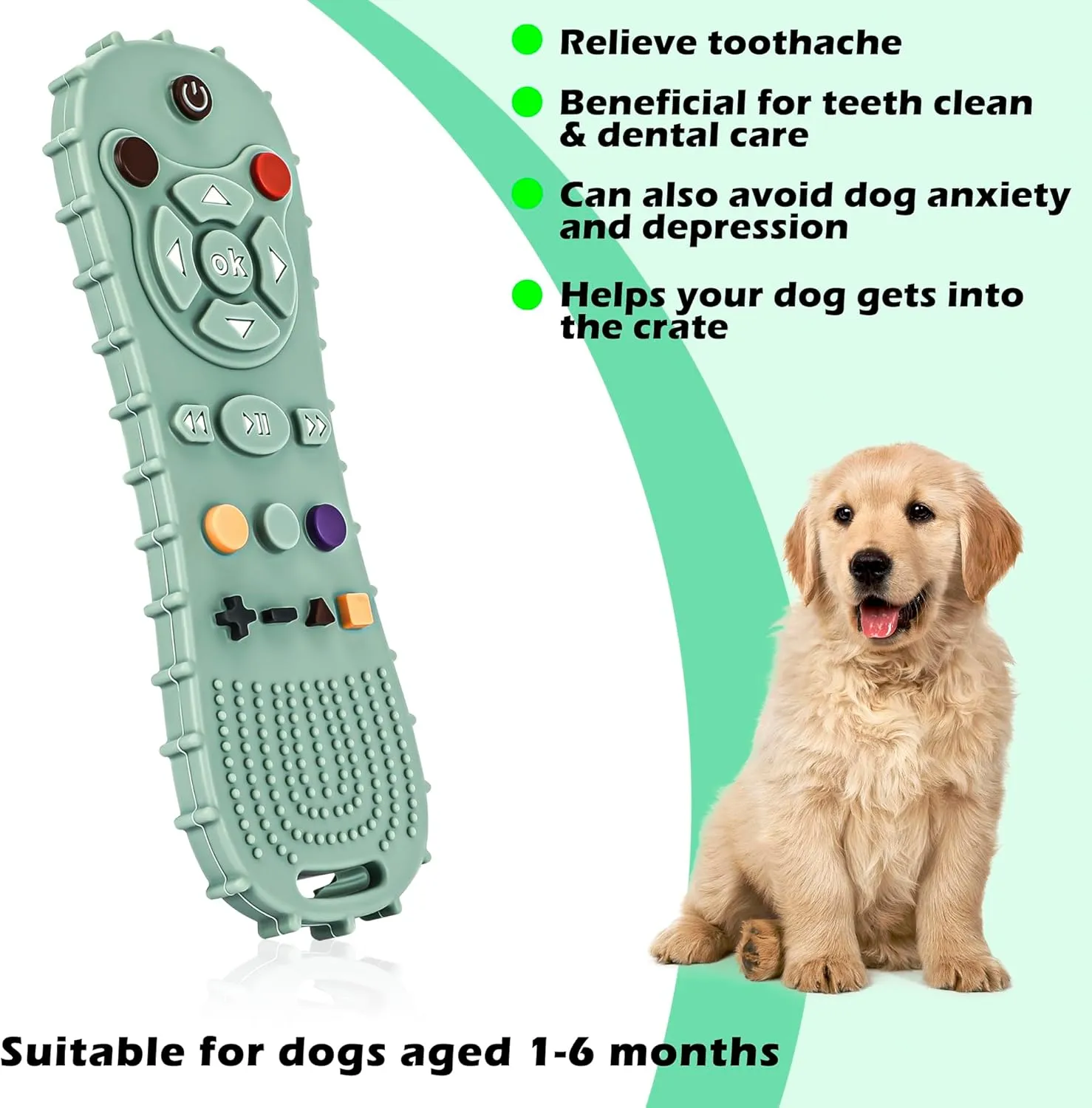Puppy Chew Toy & Treat Starter Pack - Puppys Chew Toys for Teething - Long-lasting Puppys Chew Treat - Puppy Supplies - can Relieve Anxiety, Dog Toy for Small Medium Breed (Green and Black)