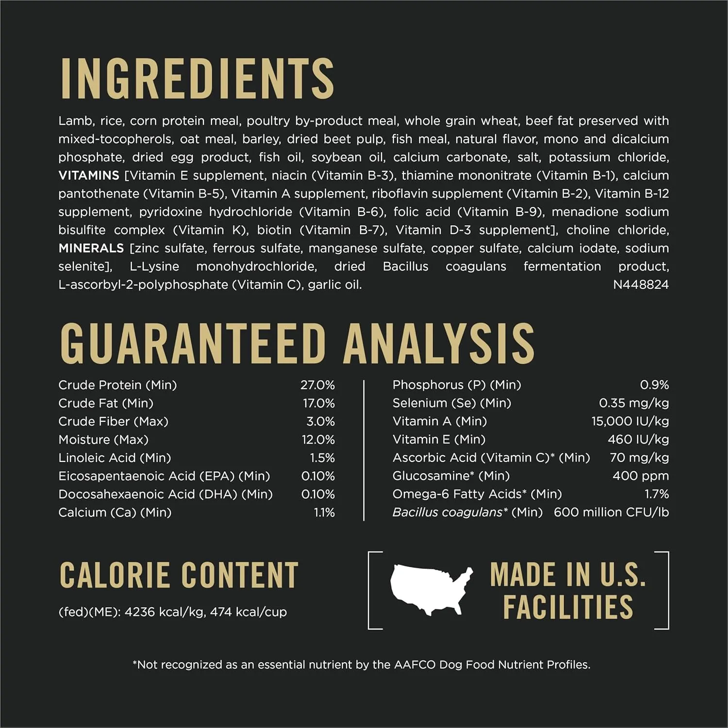 Purina Pro Plan High Protein Dog Food, Small Bites, SPORT 27/17 Lamb and Rice Formula - 37.5 lb. Bag