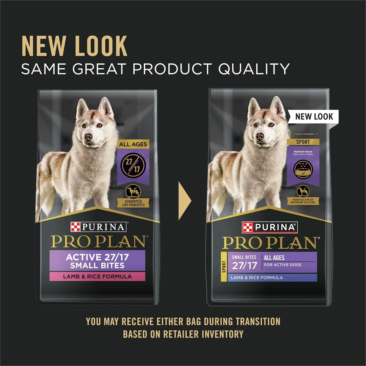 Purina Pro Plan High Protein Dog Food, Small Bites, SPORT 27/17 Lamb and Rice Formula - 37.5 lb. Bag