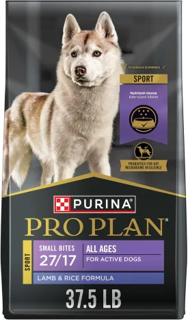 Purina Pro Plan High Protein Dog Food, Small Bites, SPORT 27/17 Lamb and Rice Formula - 37.5 lb. Bag