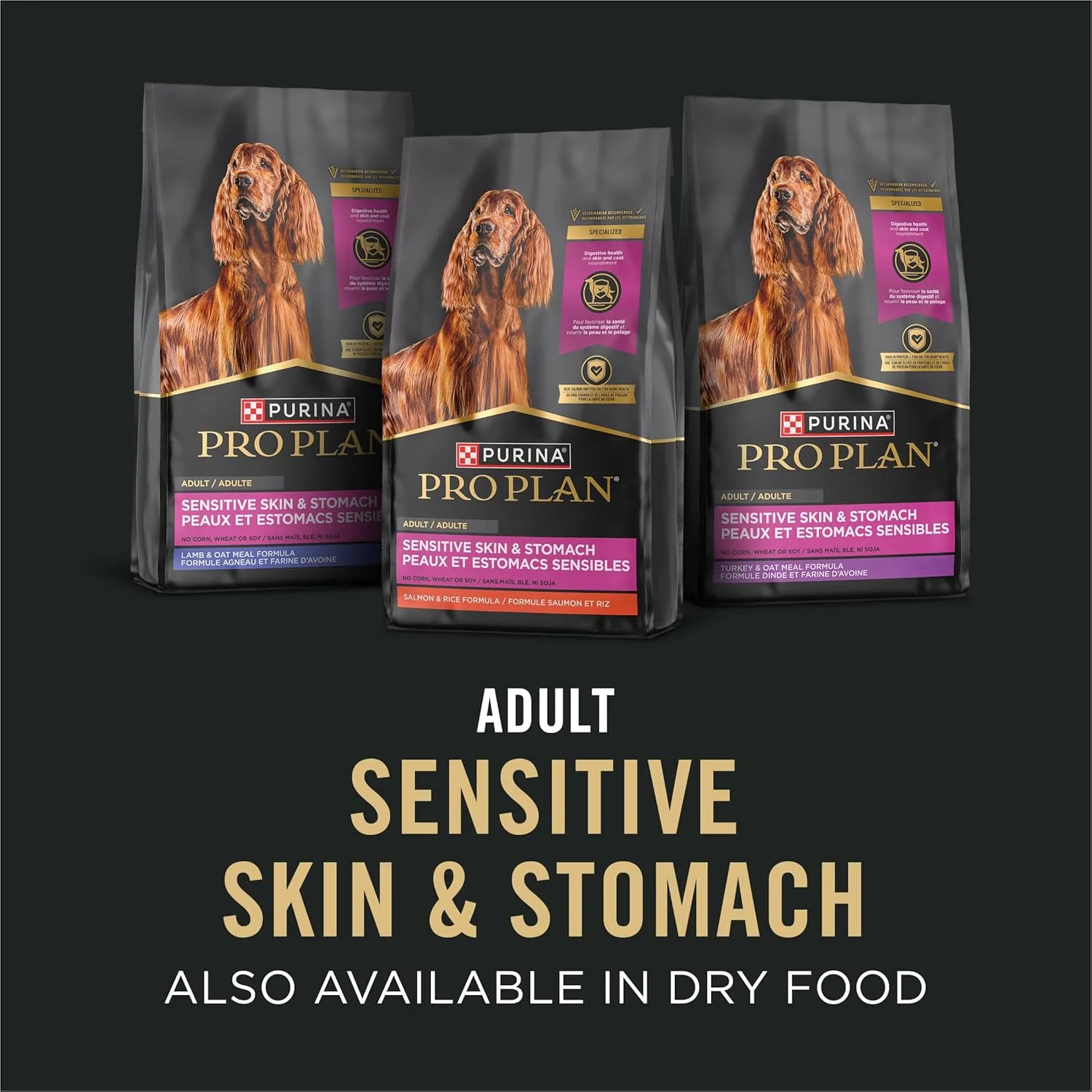 Purina Pro Plan Sensitive Skin and Stomach Dog Food Wet Classic Pate Salmon and Rice Entre - (Pack of 12) 13 oz. Cans