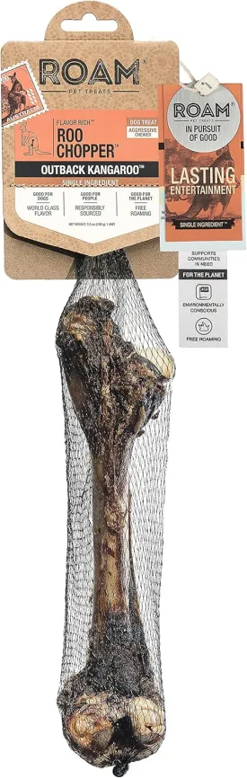ROAM Pet Treats Outback Kangaroo Femur Bone Dog Chew  Single Ingredient, All Natural, Grain-Free, & Gluten-Free Dog Treats