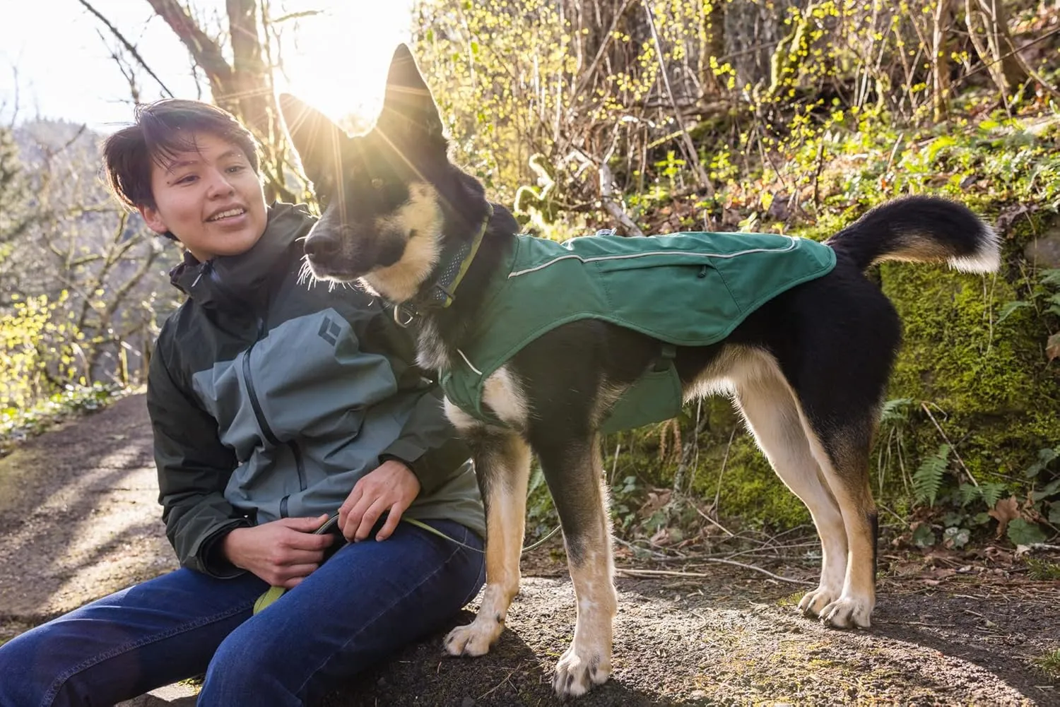 Ruffwear, Overcoat Fuse Jacket Harness Combo for Dogs, Evergreen, X-Small