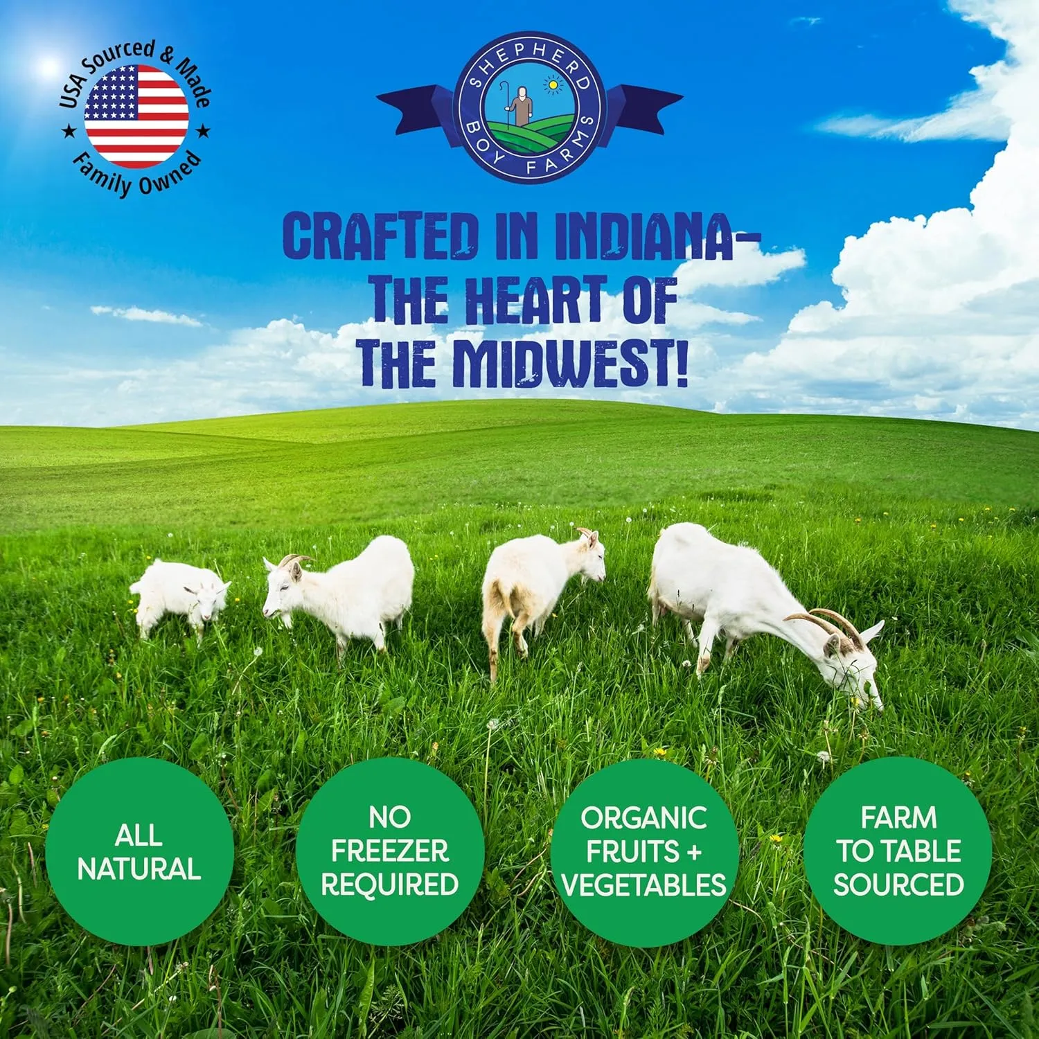 Shepherd Boy Farms Freeze Dried Raw Goats Milk with Probiotics for Dogs & Cats (Super Greens), Organic USA Veggies & Fruits, High Protein, Digestible Goat Milk Powder, Food Toppers - Makes 16 FL OZ