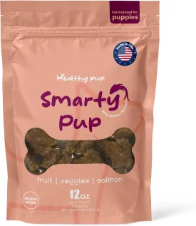 Smarty Pup Salmon Jerky - 12 oz of Fruit, Veggies, and Fish Dog Treats  Puppy Jerky Made with Apples, Carrots, Sweet Potato, Wild Alaskan Salmon, Blueberries, Cranberries, and More
