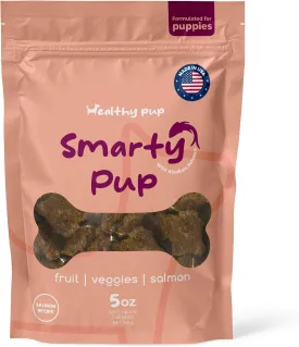 Smarty Pup Salmon Jerky - 5 oz of Fruit, Veggies, and Fish Dog Treats  Puppy Jerky Made with Apples, Carrots, Sweet Potato, Wild Alaskan Salmon, Blueberries, Cranberries, and More