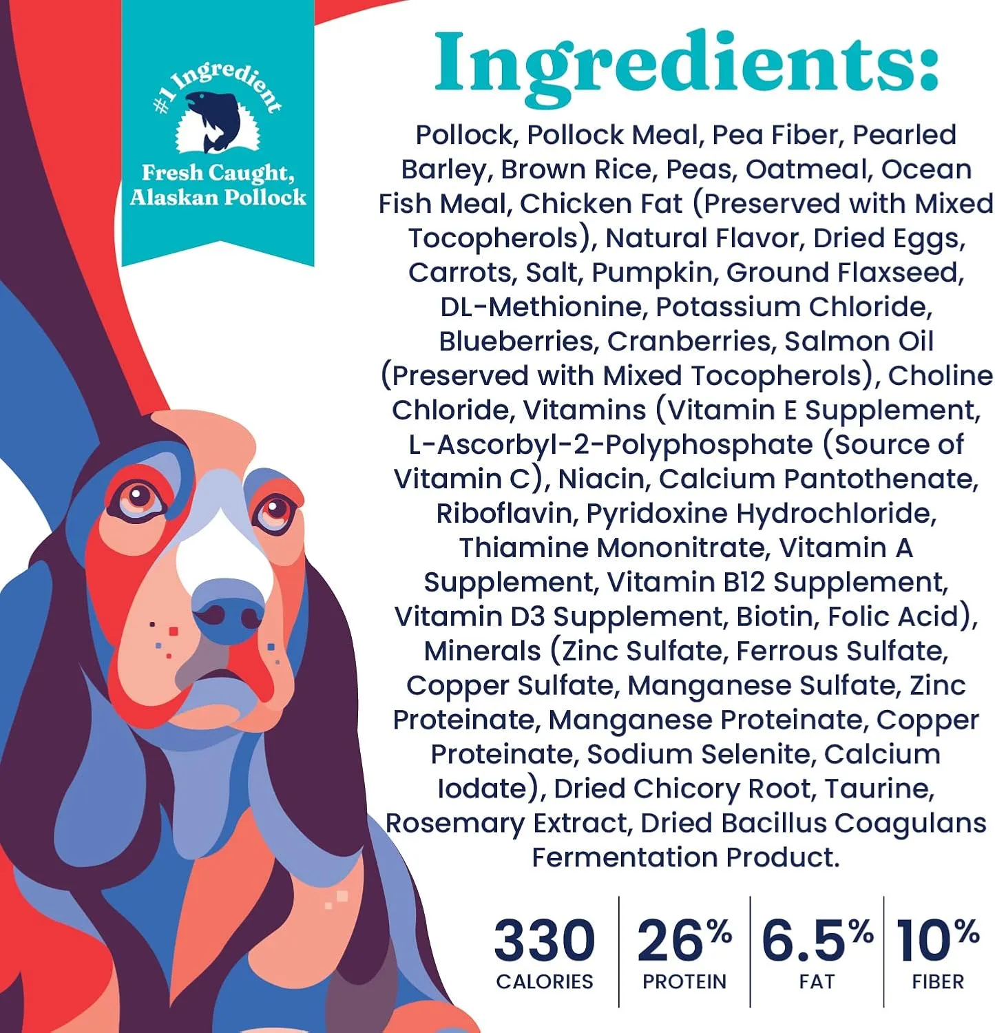 Solid Gold Dry Dog Food for Adult & Senior Dogs - Made with Real Pollock, Probiotics, & Omega 3 Fish - Whole Grain Dry Dog Food for Weight Management & Better Digestion - 4 LB