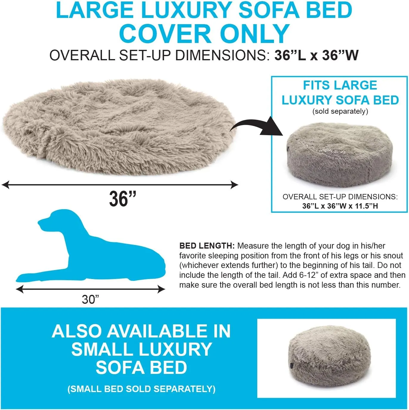 SportPet Designs Luxury Waterproof Pet Bed Replacement Cover- Large Machine Washable Sofa Bed, Tan (CM-10001-CS01)