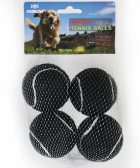Squeaky Dog Balls - Squeaky Tennis Balls for Dogs, Black | Medium - 2.5'', 4Pack