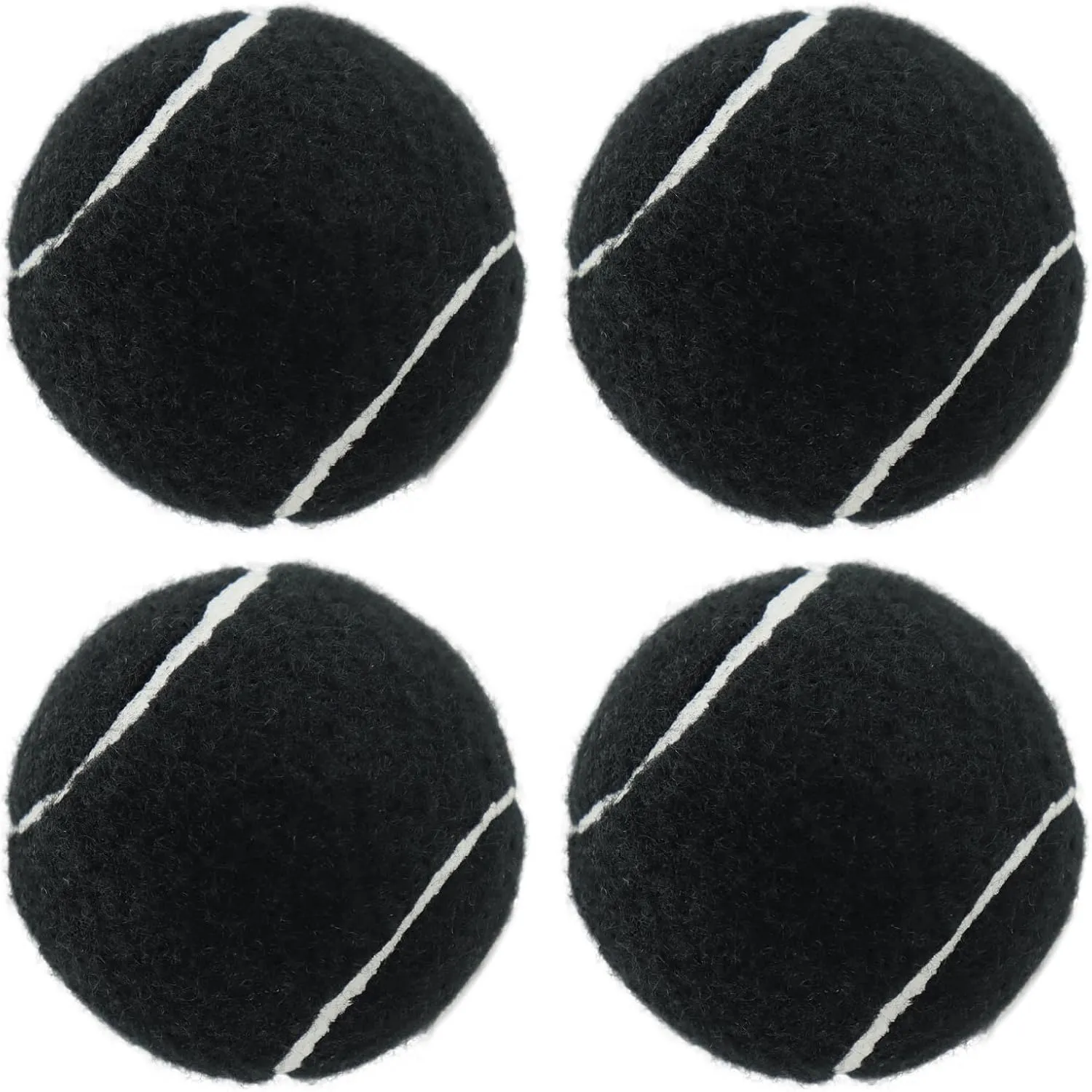 Squeaky Dog Balls - Squeaky Tennis Balls for Dogs, Black | Medium - 2.5'', 4Pack