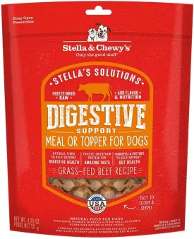 Stella & Chewy's Freeze-Dried Raw Dog Food for Digestive Health - Grass-Fed Beef Dinner Morsels - Natural Solution for Sensitive Stomach, Gas & Firm Stools - Premium Raw Nutrition - 4.25oz
